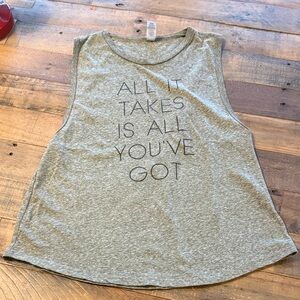 Gray/Olive green Sleeveless Women's Top